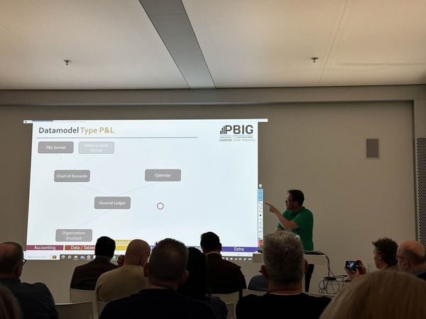 Frank van Delden presenting a P&L data model to the Dutch Power BI user group
